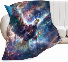 Patriot Eagle Blanket Eagle Gifts for Girls Boys Woman Kids Flying Eagle Lover Throw Blankets Soft Blanket Warm Fleece Flannel Plush Blankets for Bed Sofa Couch 40"x50"