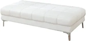 Poundex Bobkona Hayden Bonded Leather Ottoman, White