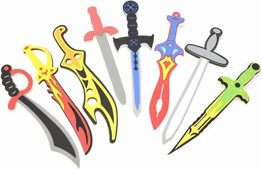 PowerTRC Foam Sword and Shield 12 Piece Playset | Ninja, Warrior, Viking Role Play Accessories for Kids | Great for Party Favors