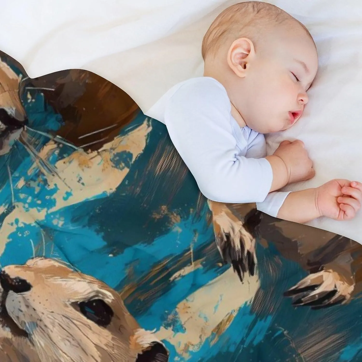 Prairie Dog Throw Blanket for Kids Adults Fantasy Painting Aesthetic Animal Decor Gift Blanket Soft Cozy Plush Flannel Blankets for Bed Couch Sofa Chair Outdoor Travel 60"x80"