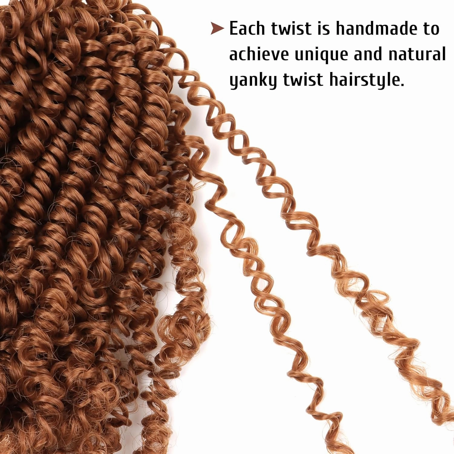 Pre Looped Yanky Twist Crochet Hair 12 Inch 8 Packs 30# Brown Fluffy Spring Mini Twist Passion Twist Bohemian Synthetic Crochet Braiding Hair