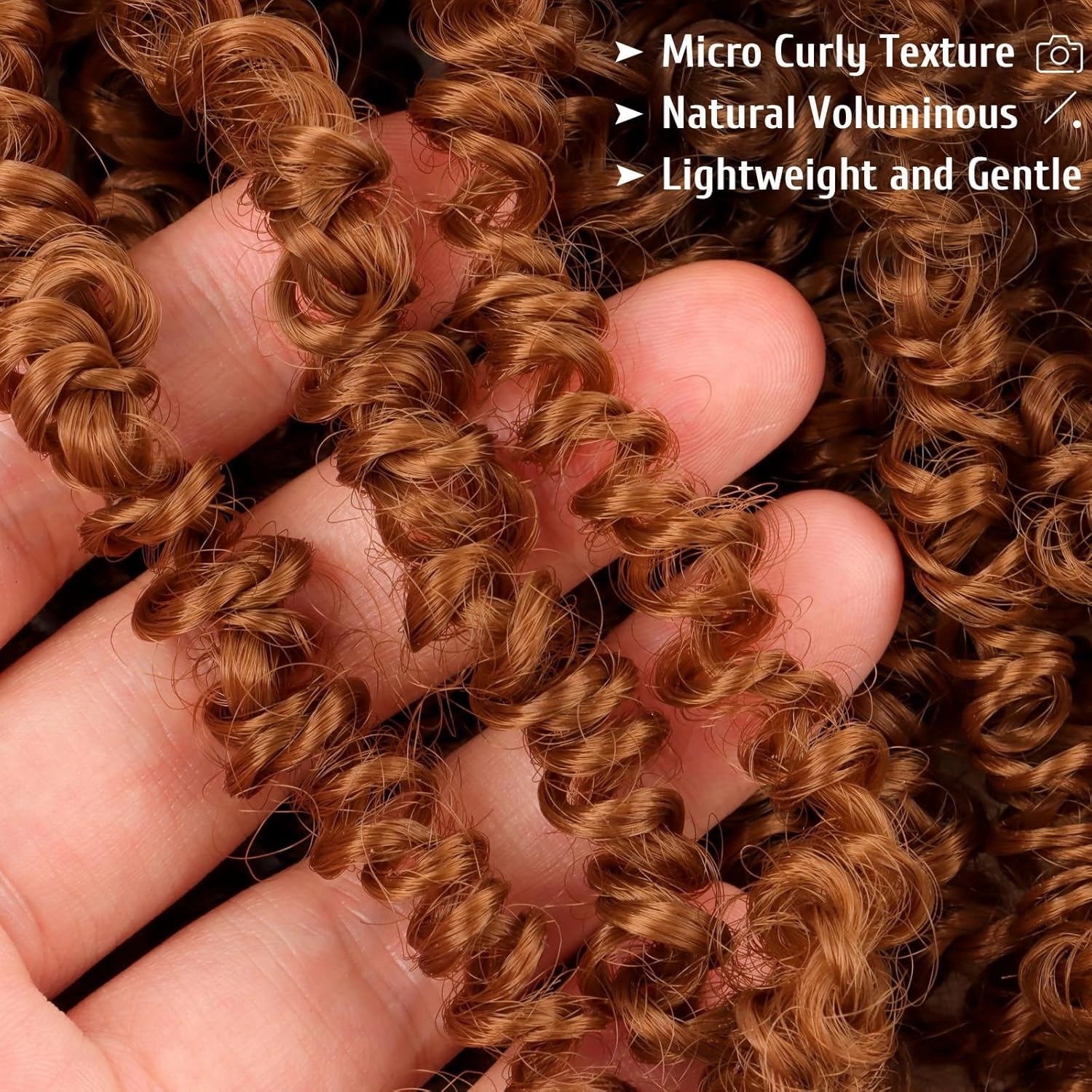 Pre Looped Yanky Twist Crochet Hair 12 Inch 8 Packs 30# Brown Fluffy Spring Mini Twist Passion Twist Bohemian Synthetic Crochet Braiding Hair