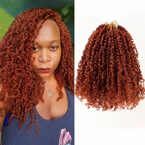 Pre Looped Yanky Twist Crochet Hair 12 Inch 8 Packs Ginger Fluffy Spring Mini Twist Passion Twist Bohemian Synthetic Crochet Braiding Hair
