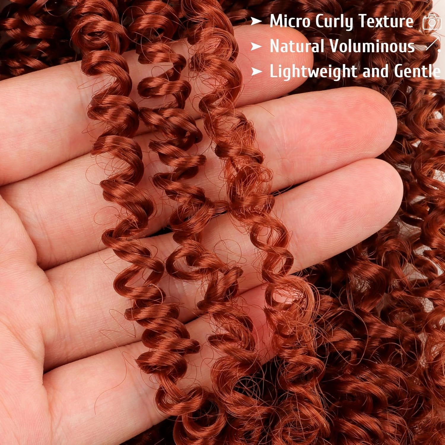 Pre Looped Yanky Twist Crochet Hair 12 Inch 8 Packs Ginger Fluffy Spring Mini Twist Passion Twist Bohemian Synthetic Crochet Braiding Hair