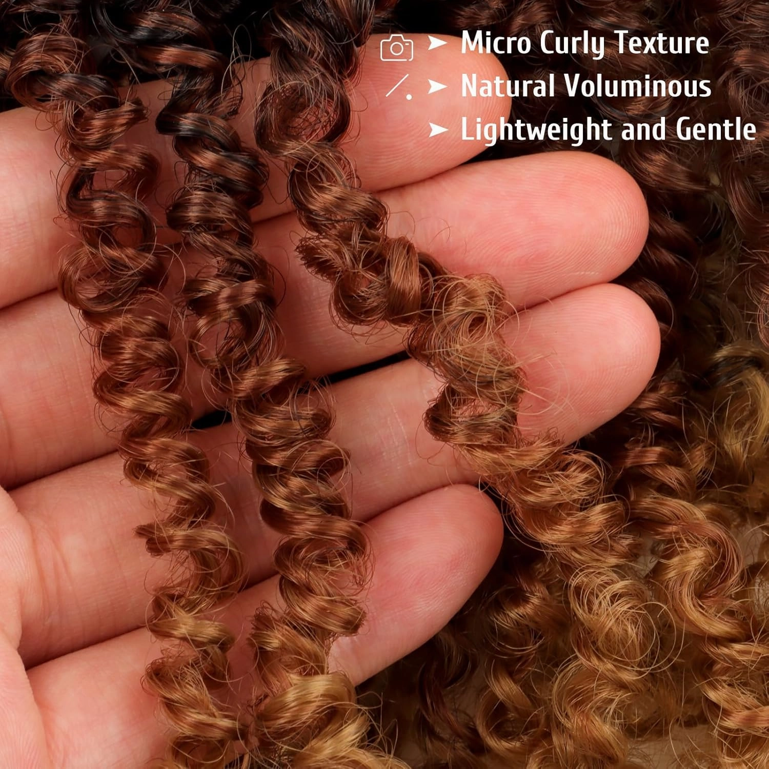 Pre Looped Yanky Twist Crochet Hair 14 Inch 8 Packs 1B/30/27# Black/Brown/Blonde Ombre Fluffy Spring Mini Twist Passion Twist Bohemian Synthetic Crochet Braiding Hair