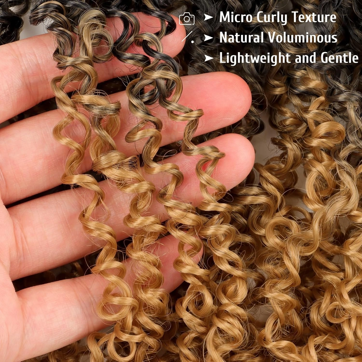 Pre Looped Yanky Twist Crochet Hair 8 Inch 8 Packs Black to Honey Blonde Ombre Fluffy Spring Mini Twist Passion Twist Bohemian Synthetic Crochet Braiding Hair