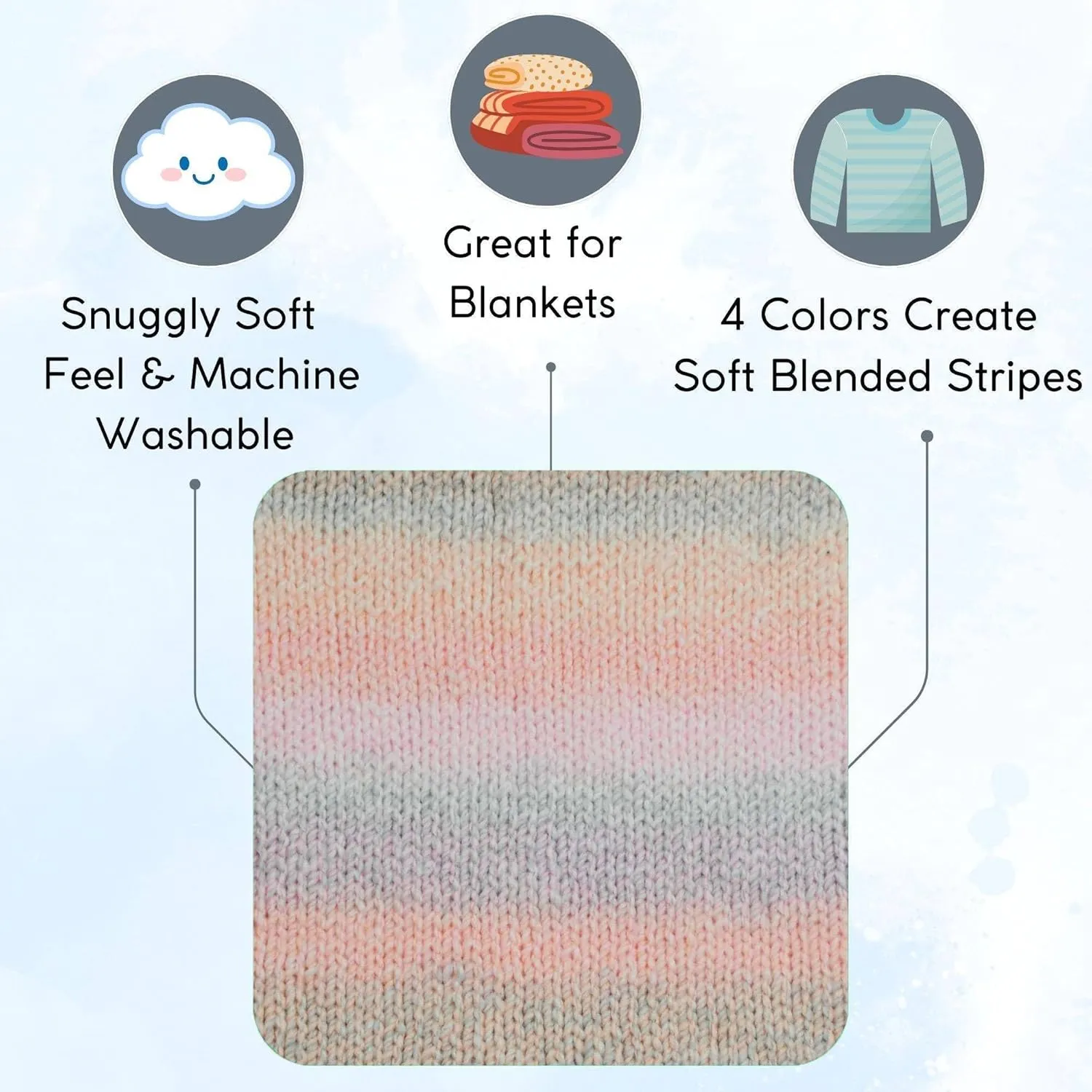 Premier Yarns Puzzle Cat's Cradle 1050-17 (3-Skeins - Same Dye Lot) Chunky Bulky #5 100% Acrylic Yarn for Crocheting and Knitting with Project Bag