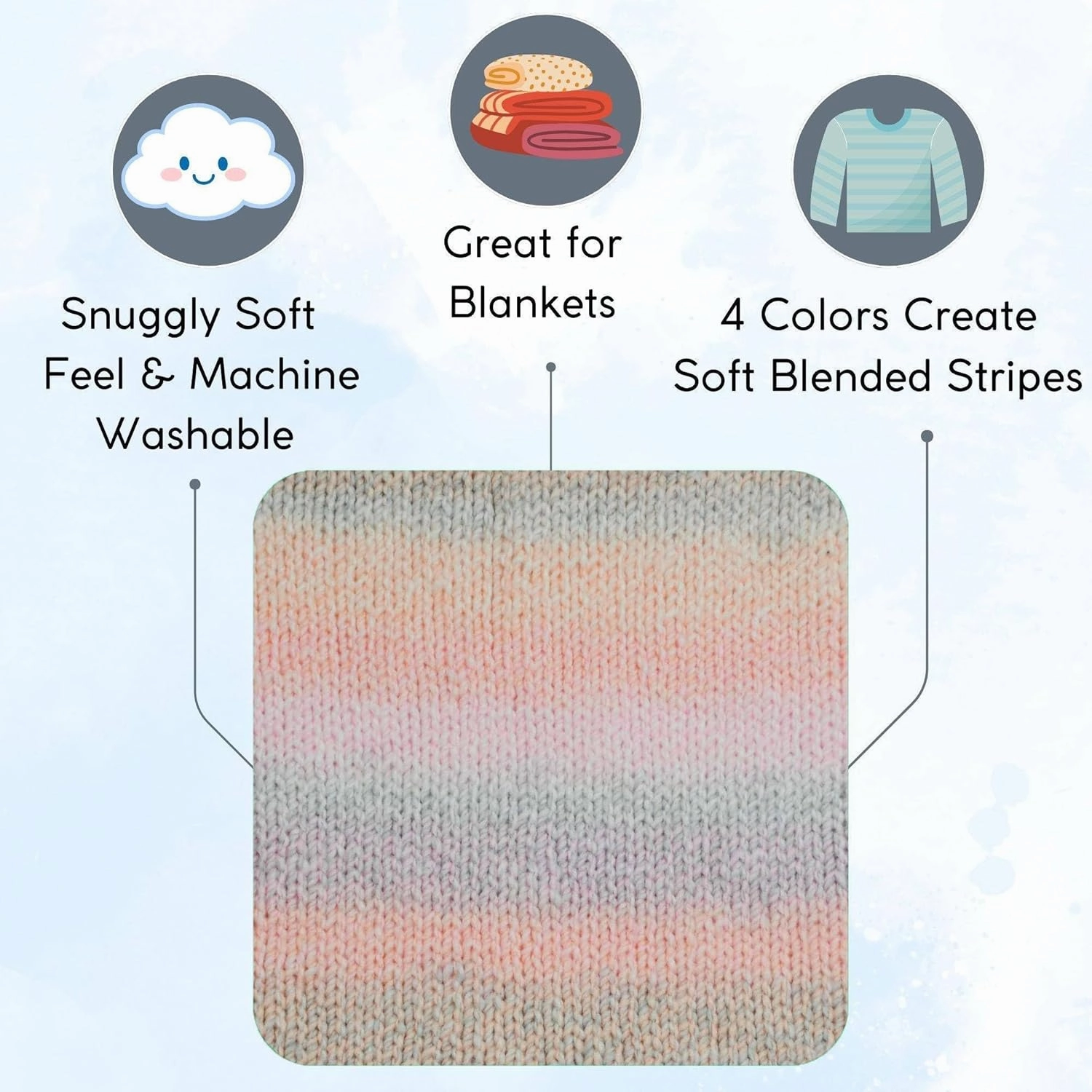 Premier Yarns Puzzle Cat's Cradle 1050-17 (3-Skeins - Same Dye Lot) Chunky Bulky #5 100% Acrylic Yarn for Crocheting and Knitting with Project Bag