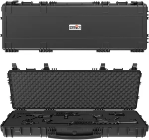 Rifle Case, Mil-Spec, 3 Layer Pick and Pluck Cube Foam 43~54.3 in,4~6 latches,IP67