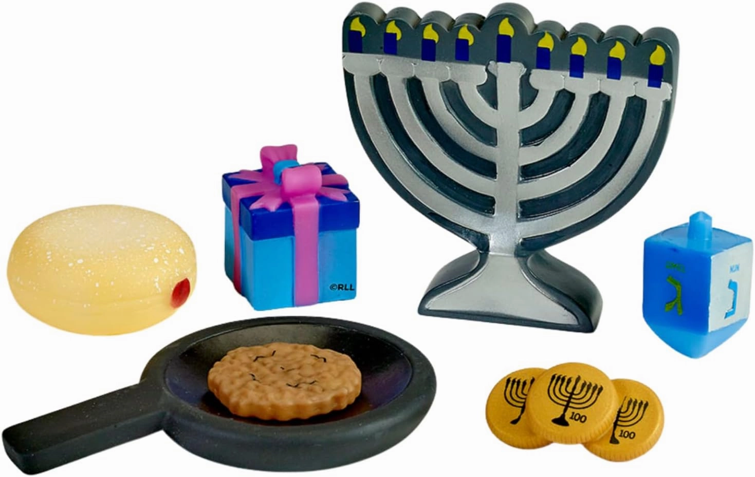 Rite Lite My First Chanukah Play Set - 7 Piece Hanukkah Toy Gift Set for Kids, Jewish Holiday Bulk Party Favors Pretend Play Fun & Educational Festival of Lights Play Kit Perfect for Hours of Fun!