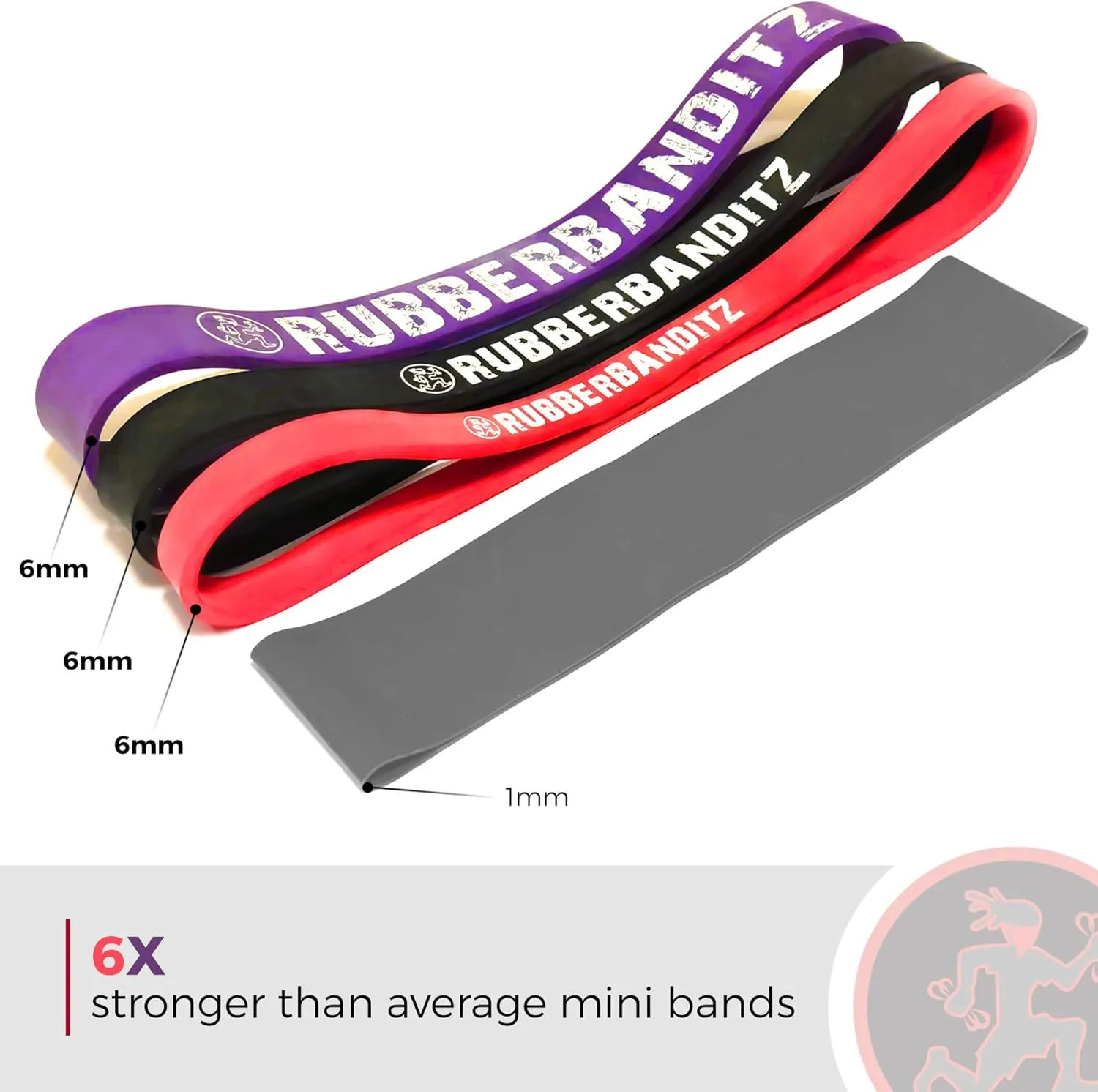 Rubberbanditz Extra Thick Booty Bands - for Glutes and Legs Workouts - Includes eGuide for Women - Mini Loop Exercise Band Engages HIPS, Thighs, Butt, and Abs - 5 Mini Resistance Band Sizes 5-100 lbs