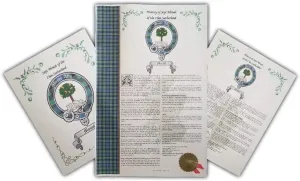 Rusk of the Clan Buchanan - Scottish Clan & Sept History 3 Print Combo - Tartan, Buckle, Crest, Last Name Surname Meaning, Genealogy, Family Tree Research Aid, Roots, Ancestry, Ancestors and Namesakes