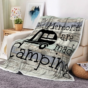 RV Throw Blanket, Camping Lovers Gift Ideas for Men or Woman, Super Soft Flannel Blankets Gifts for Bed Camper Outdoor, Campsite Outdoors RV Travel Hiking Sofa Couch Throw Blanket