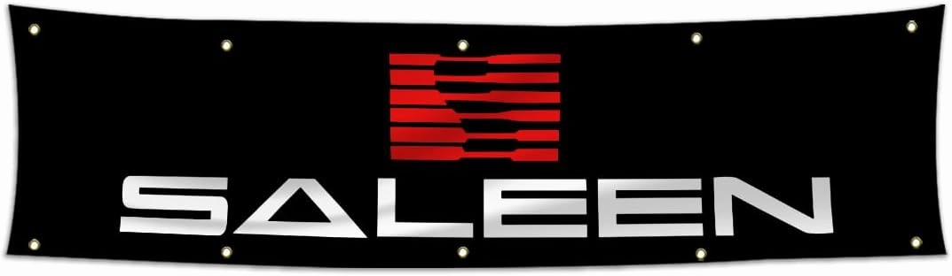 Saleen Flag 2x8ft Racing Car Banner for Garage Wall Decor