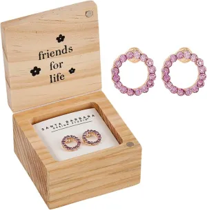 Santa Barbara Design Studio Fleur Jewelry Dangle Earrings Wood Boxed Gift Set, 1-Pair, Pink - Sister