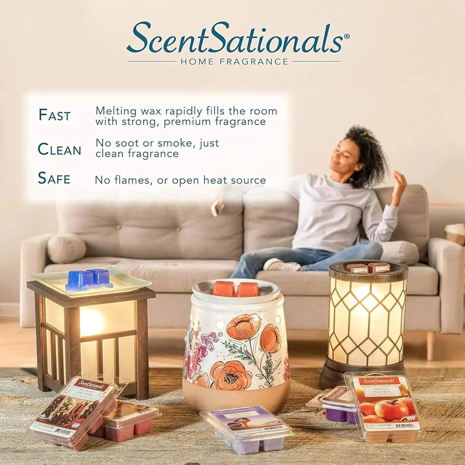 Scentsationals Christmas Wax Warmer, Wax Melt Warmer for Scented Wax Melts - Truck Collection Red Truck - Candle Wax Melter for Fragrance Cubes and Tarts