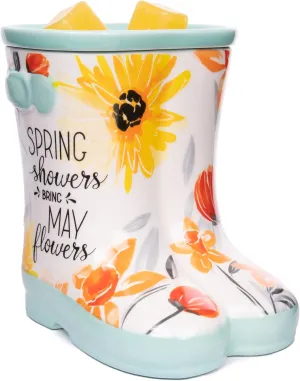 Scentsationals Wax Melt Warmer, Wax Warmer for Scented Wax Melts - Spring Collection Spring Showers - Candle Wax Melter for Fragrance Cubes and Tarts