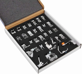 Sewing Machine Presser Foot Set 32 Pcs for Singer, Brother, Babylock, Janome, Elna, Toyota, New Home, Simplicity, Necchi, Kenmore, and Most of Low Shank Sewing Machines