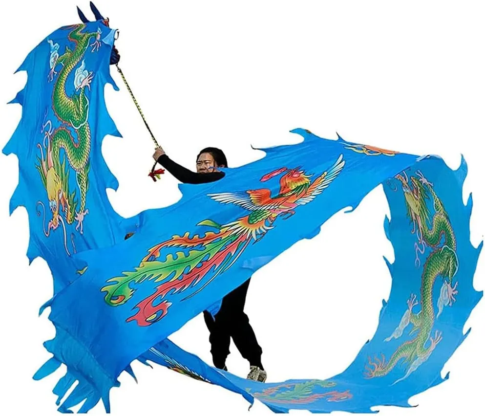 Shaking Poi Dragon Dance Ribbon Fitness Dragon Dance Ribbon Streamer for Outdoor Spring Outing Backyard Playing Fiberglass Handsticks   Travel Bag! Dragon Flag Poi