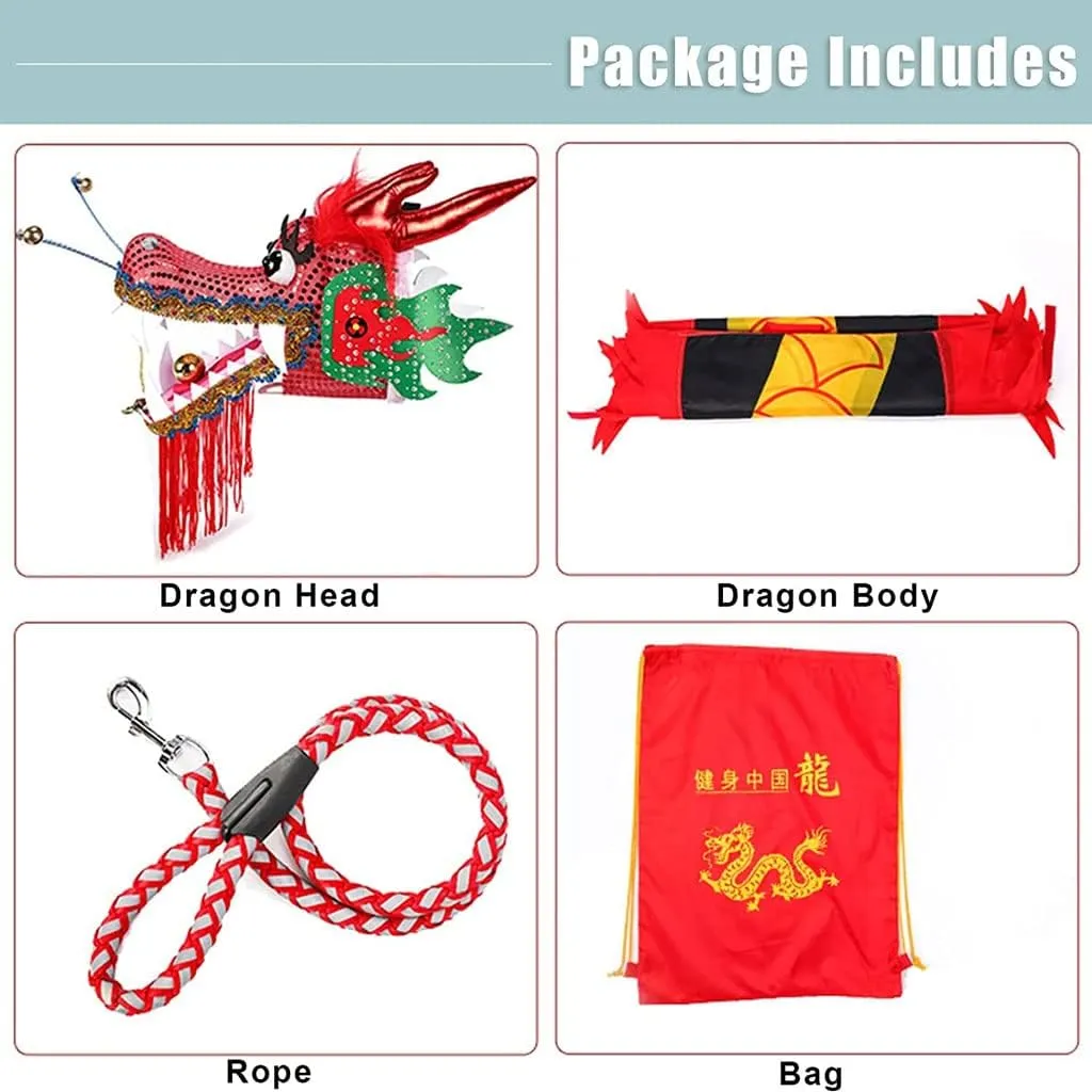 Shaking Poi Dragon Dance Ribbon Fitness Dragon Dance Ribbon Streamer for Outdoor Spring Outing Backyard Playing Fiberglass Handsticks   Travel Bag! Dragon Flag Poi