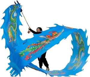 Shaking Poi Dragon Dance Ribbon Fitness Dragon Dance Ribbon Streamer for Outdoor Spring Outing Backyard Playing Fiberglass Handsticks   Travel Bag! Dragon Flag Poi