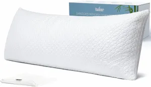 Shredded Memory Foam Full Body Pillow – Side Sleeper – Huggable Long Pillow for Body Relief – with Ultra Soft Cooling Cover, 20 x 54 inches
