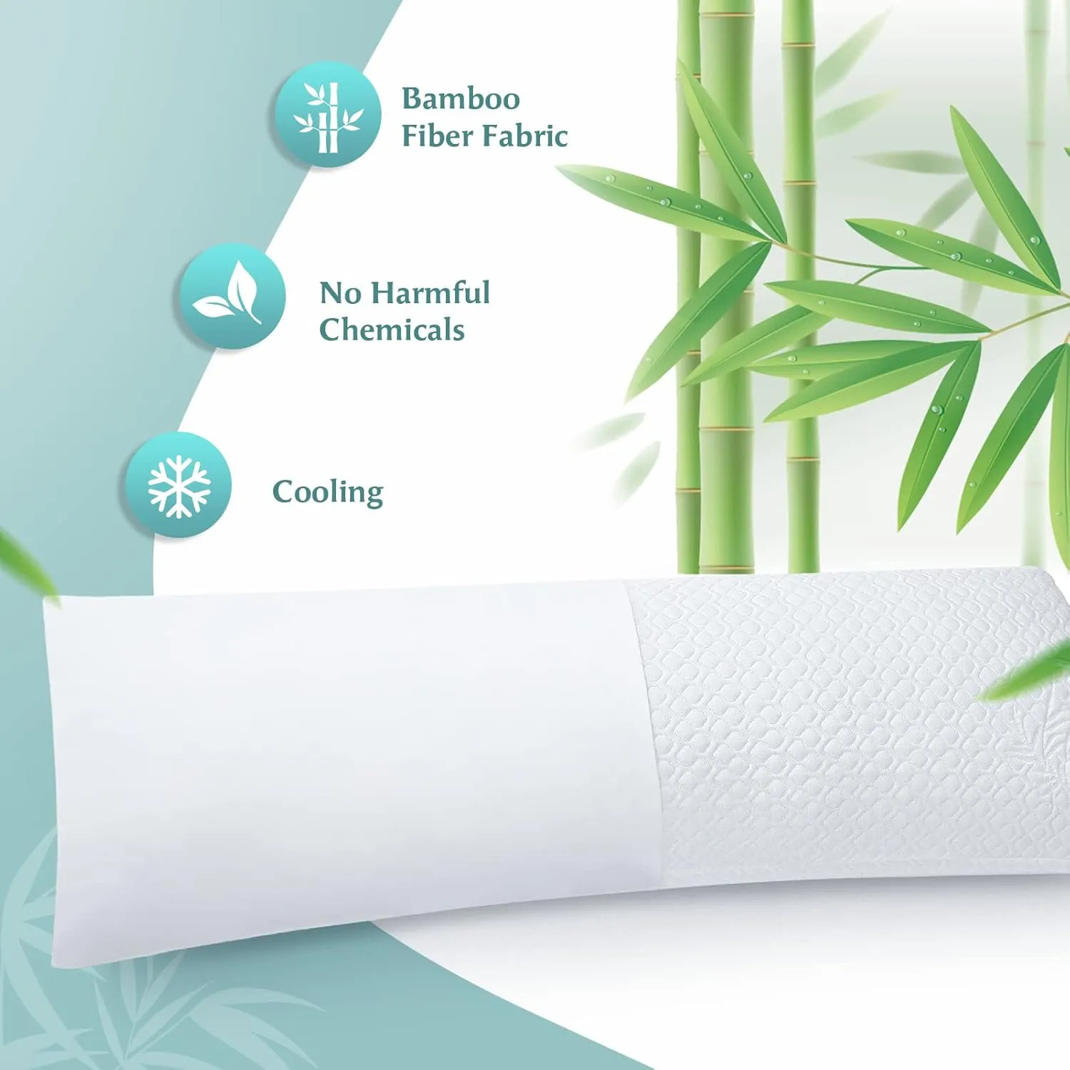 Shredded Memory Foam Full Body Pillow – Side Sleeper – Huggable Long Pillow for Body Relief – with Ultra Soft Cooling Cover, 20 x 54 inches
