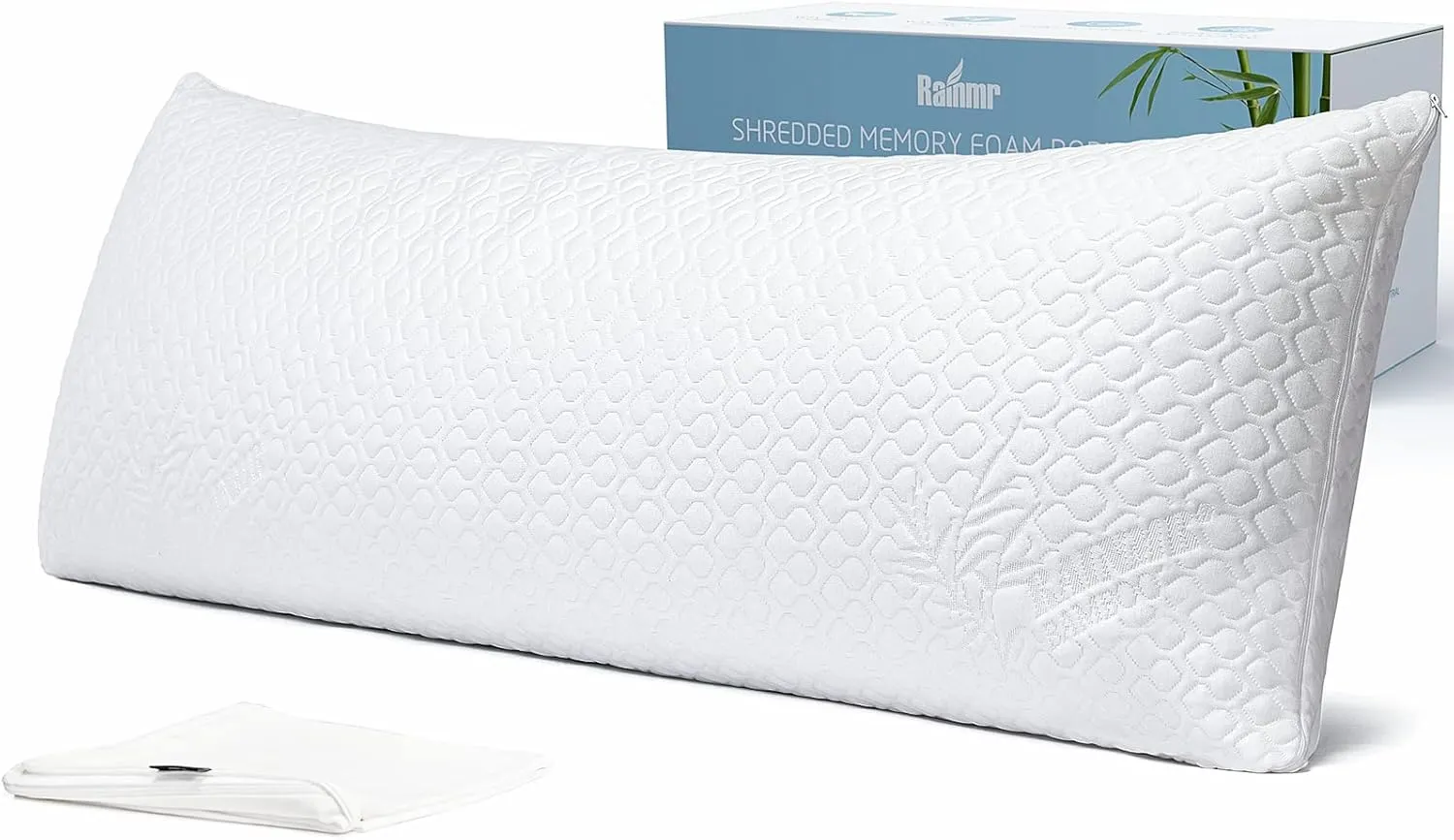Shredded Memory Foam Full Body Pillow – Side Sleeper – Huggable Long Pillow for Body Relief – with Ultra Soft Cooling Cover, 20 x 54 inches