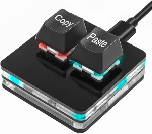 SinLoon USB Mini 2 Key Keypad 2-Key Copy Paste Keyboard OSU Keypad HotSwap One Handed Mechanical Gaming Keyboard with USB Cable for Accounting Working or Rhythm Games