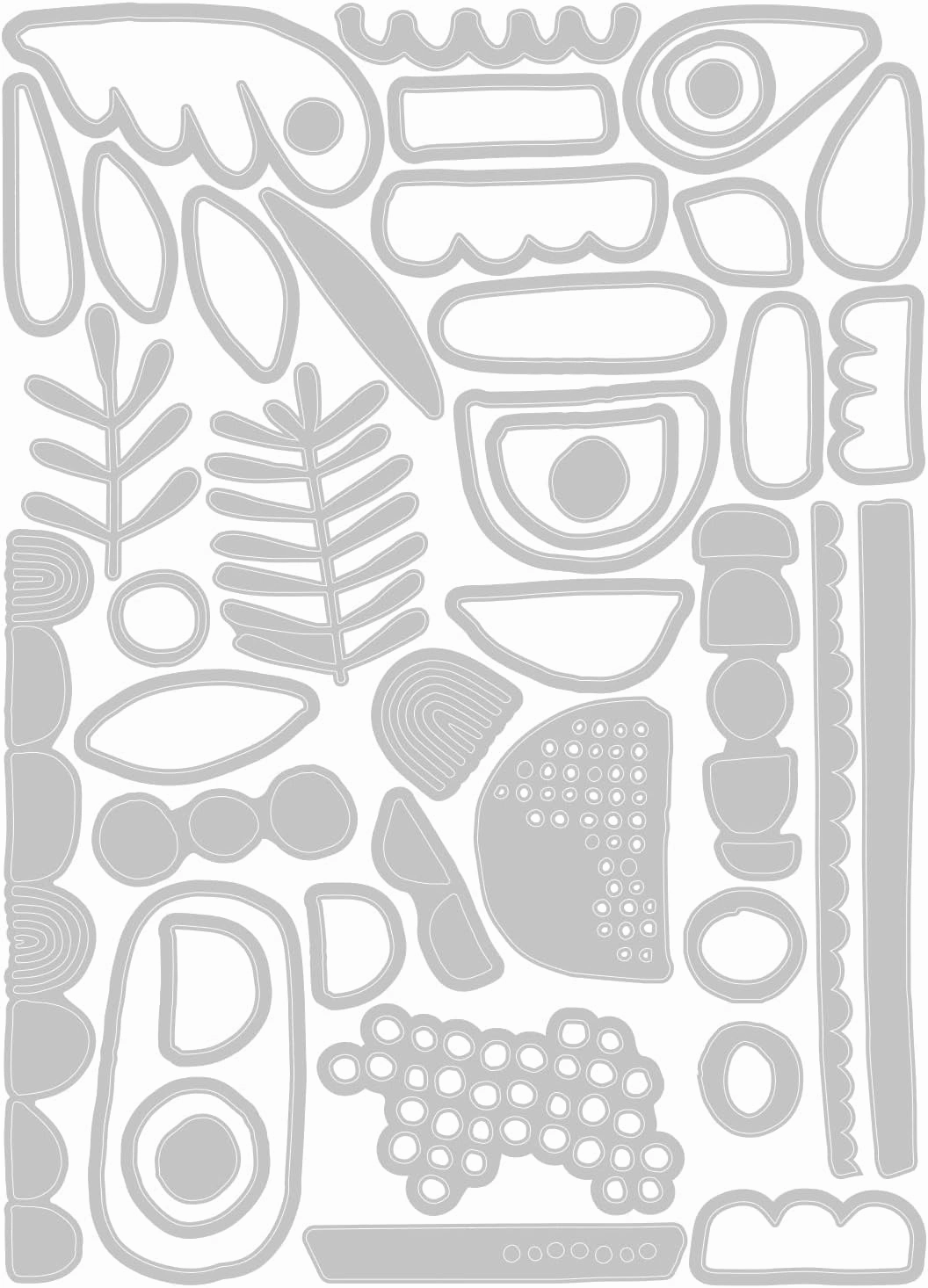 Sizzix Thinlits Die Set 43PK Abstract Elements by Tim Holtz, 666280, Multi-Colour