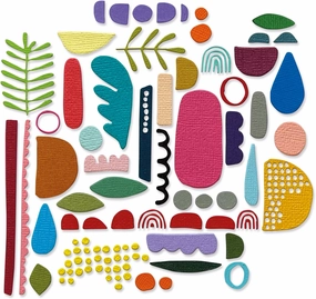 Sizzix Thinlits Die Set 43PK Abstract Elements by Tim Holtz, 666280, Multi-Colour