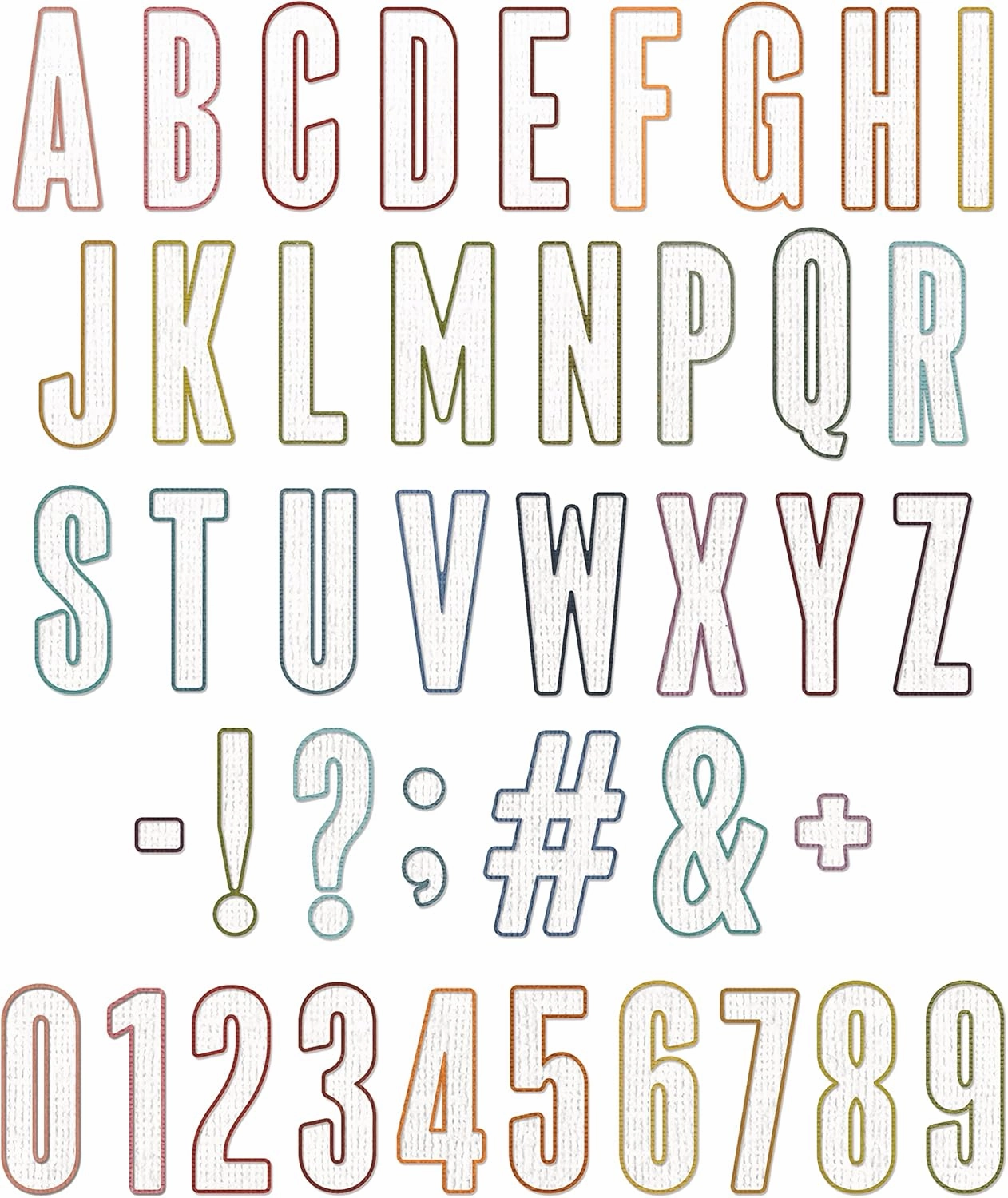 Sizzix Thinlits Die Set 43PK Alphanumeric Bulletin by Tim Holtz, 666281, Cranberry