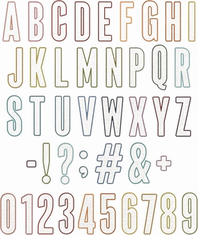 Sizzix Thinlits Die Set 43PK Alphanumeric Bulletin by Tim Holtz, 666281, Cranberry