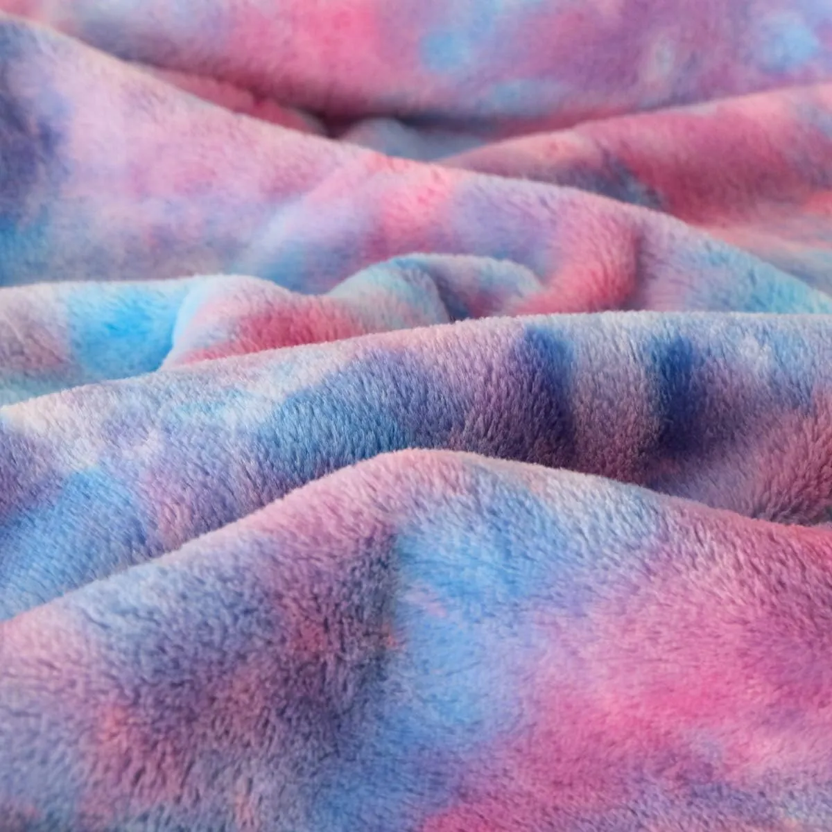 Sleepwish Cute Purple Tie Dye Fuzzy Blanket - Girls Boys Decorative Floor Sofa Couch Bed Throw Warm Cozy Super Soft Coverlet Long Shaggy Hair Faux Fur Sherpa Backing Plush Blue Pink 63 x 79 Inches
