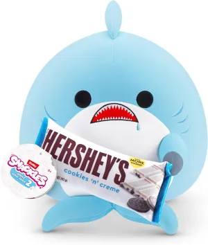Snackles Series 2 Shark & Hershey (Cookies n Cream) 14 Inch Plush by ZURU, Ultra Soft Plush, Collectible Plush with Real Licensed Brands, Stuffed Animal, Giftable