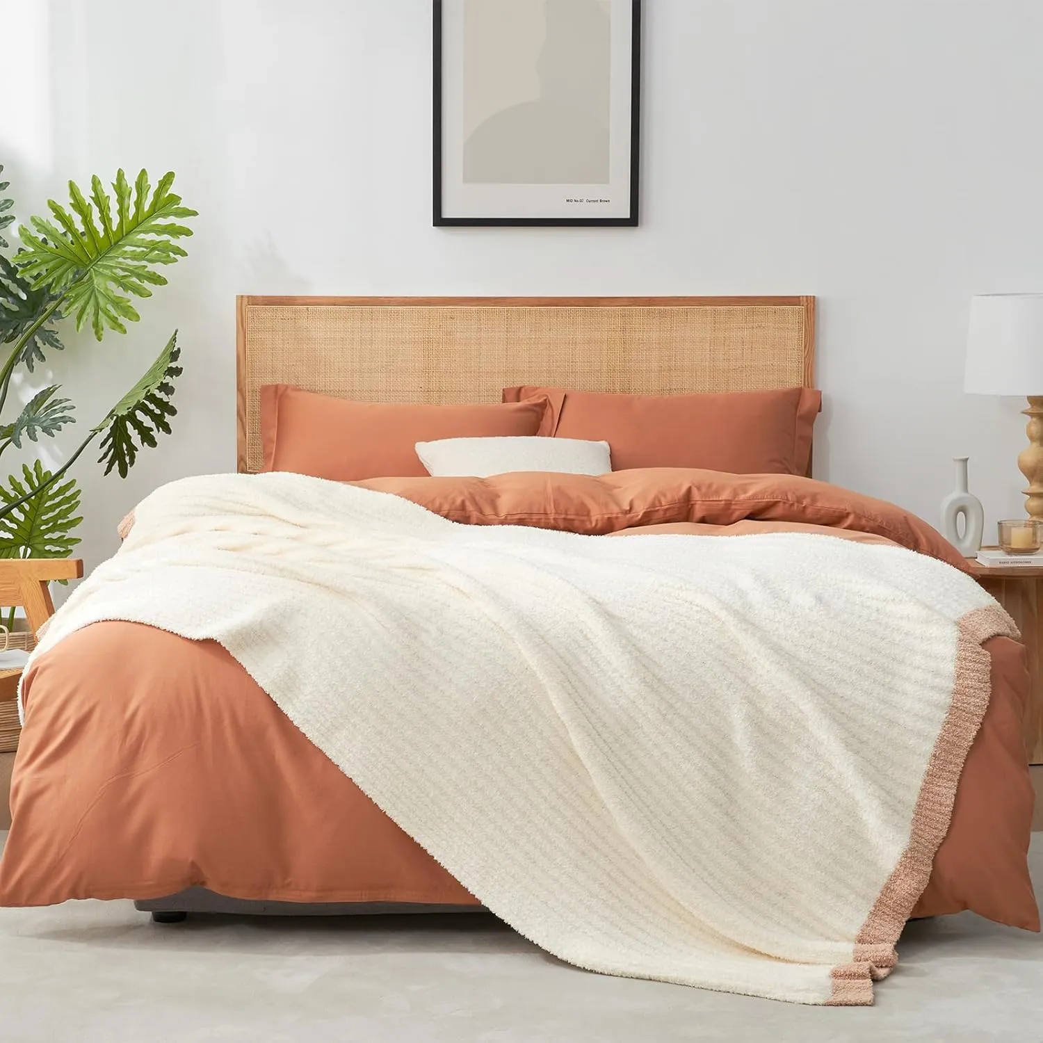 Snuggle Sac Soft Ribbed Throw Blanket for Couch, Luxurious Fluffy Cozy Knit Throws for All Season, Reversible Warm Microfiber Blankets for Couch, Sofa, Travel, Cream, 50x60 inches