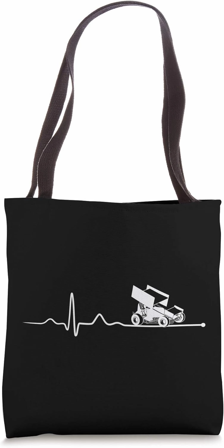 SPRINT CAR RACING: Sprint Car Racing Heartbeat Tote Bag