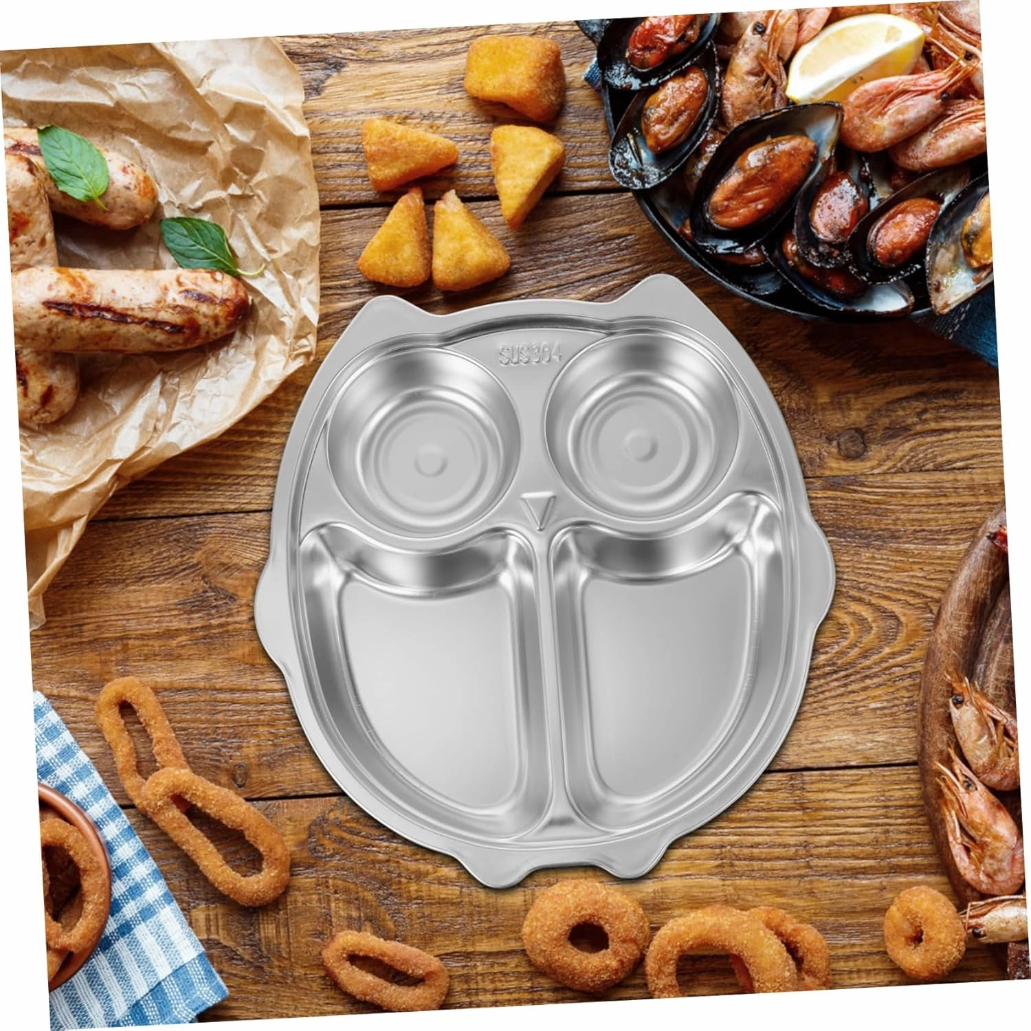 Stainless Steel Divided Dinner Tray Food-grade Compartment Plate for Balanced Meals Reusable School Canteen Dish Easy to Clean Dishwasher Safe for Lunch and Snacks