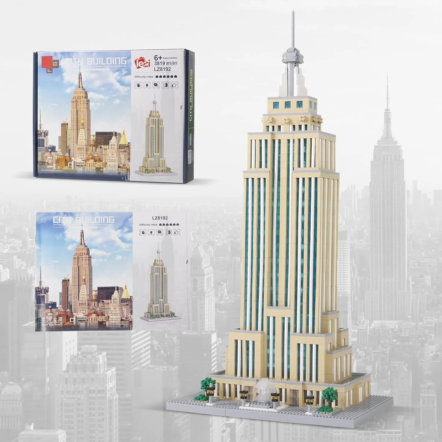 STMIGAIBLOCKS 3819PCS Empire State Micro Mini Building Blocks Set,Commemorative Architectural Model Building,Unique Choice for 6  Kids or Adults