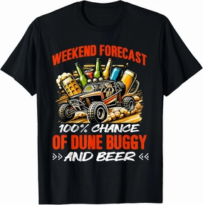 Sun Beach Race Rail Racing Car Dune Buggy And Beer T-Shirt