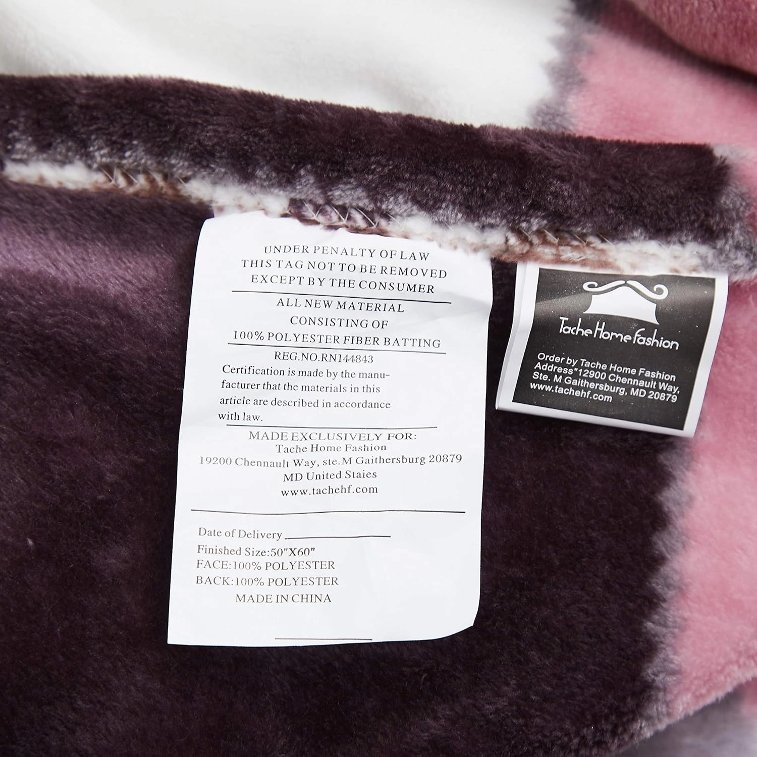 Tache Autumn Pink Purple Farmhouse Super Soft Micro Fleece Plaid Patchwork Plush Lightweight Dual-Sided Decorative Couch, Sofa, Travel, Lap, Bed Throw Blanket, 90x90, Full/Queen Size