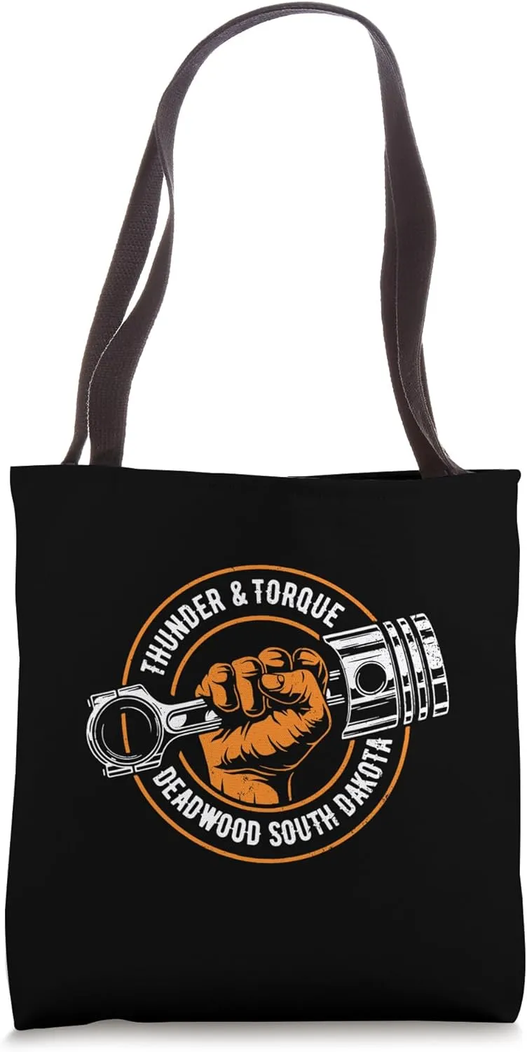 Thunder and Torque Deadwood SD Fist with Piston Design Tote Bag