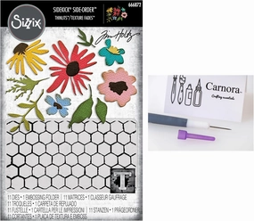 Tim Holtz Sizzix Thinlits Floristry Vault Side-Order Die Set, 11 Pieces with Carnora Release Tool, Released March 2025