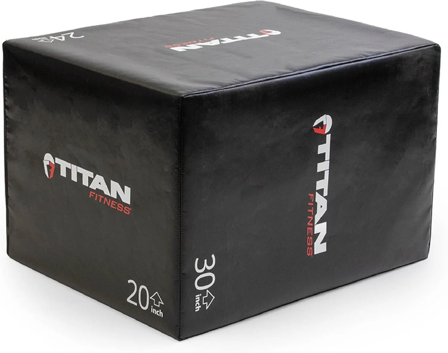 Titan Fitness Soft Foam Plyometric Box, 20in 24in 30in, 3-In-1 Pro-Duty HIIT Exercise Foam Plyo Box, Step-Up, Box Squat, Home Garage Gym Training