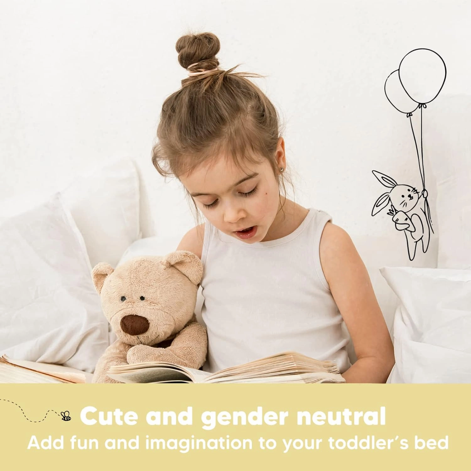 Toddler Pillow with Pillowcase - 13x18 My Little Dreamy Kids Travel Bed Pillows for Sleeping, Organic Cotton Small Pillowcase, Soft & Breathable, Machine Washable, Toddlers 2-5 Years Old (Soft White)