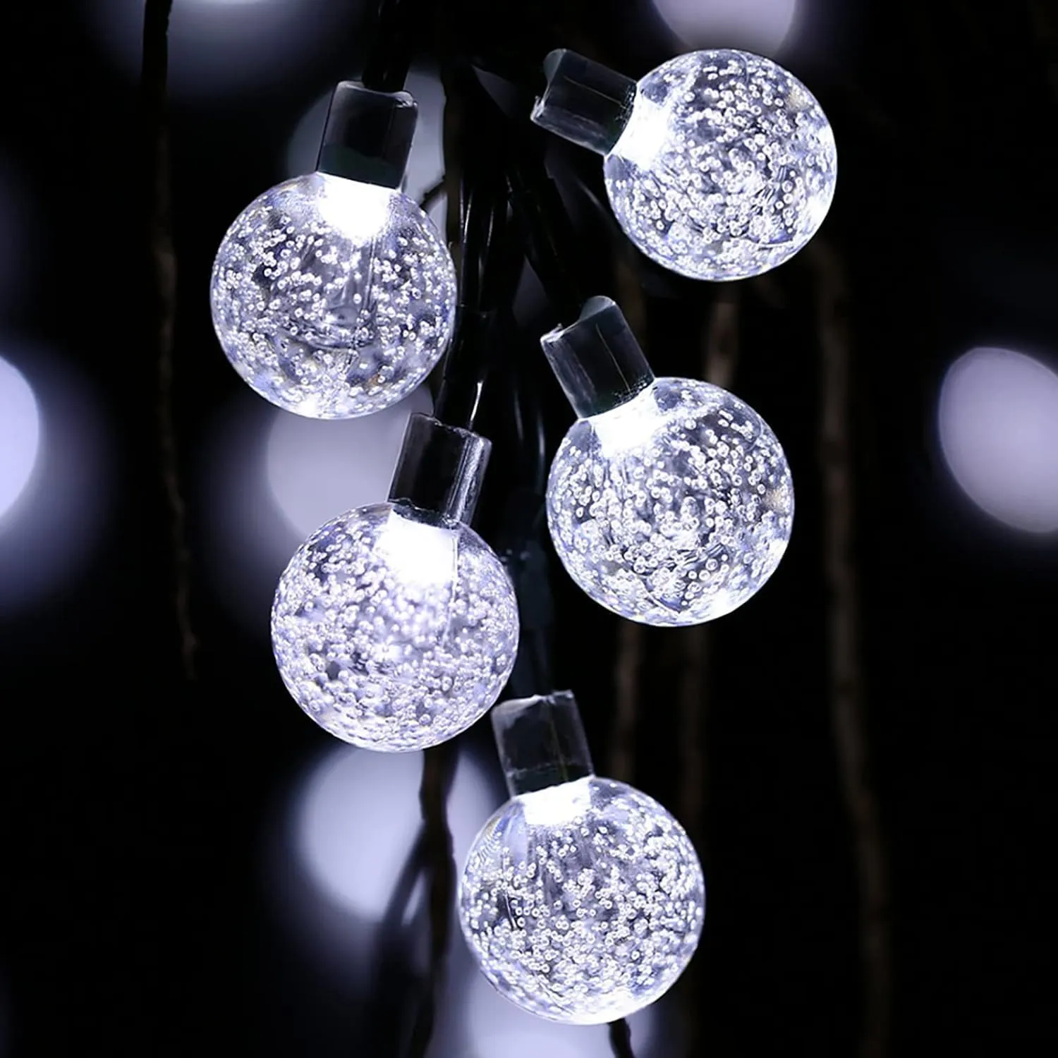 Toodour Solar String Lights Outdoor, 56ft 100 LED Globe String Lights with 8 Modes, Waterproof Solar Powered Patio Lights for Garden, Lawn, Gazebo, Porch, Yard, Wedding, Party Decor - Cool White