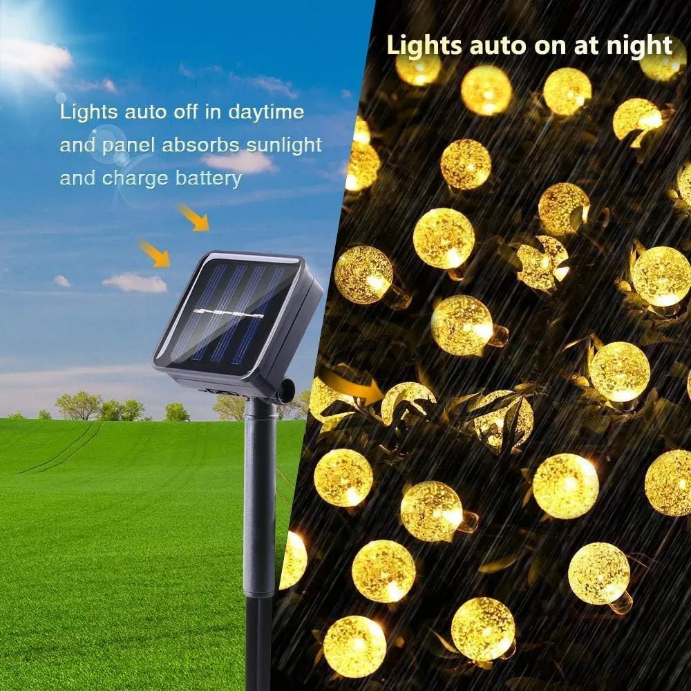 Toodour Solar String Lights Outdoor, 56ft 100 LED Globe String Lights with 8 Modes, Waterproof Solar Powered Patio Lights for Garden, Lawn, Gazebo, Porch, Yard, Wedding, Party Decor - Warm White