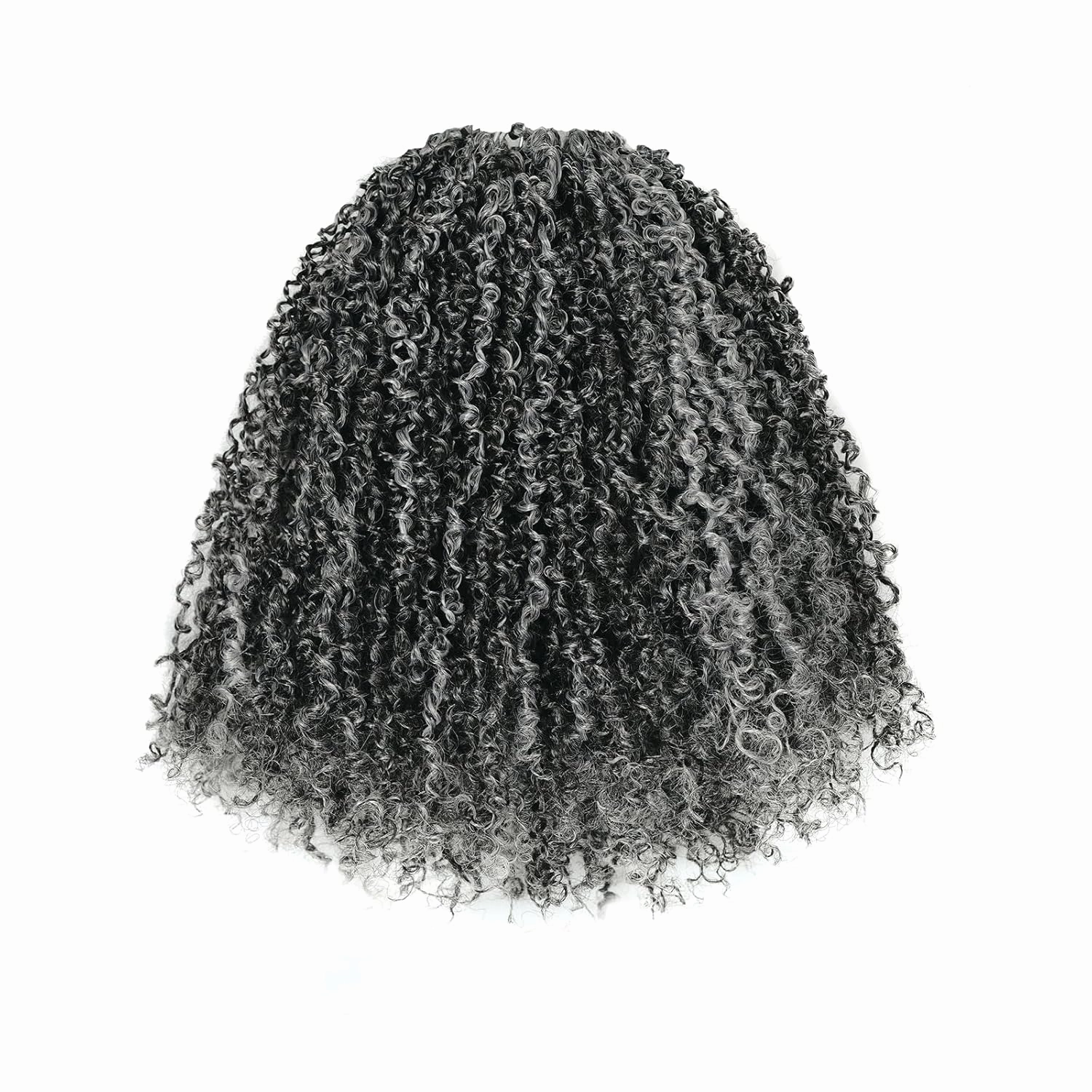 Toyotress Yanky Twist Crochet Hair - 12 Inch 8 Packs (30 Strands/Pcs) Fluffy Spring Mini Twist Passion Twist, Black Mix Gray Pre-Looped Crochet Braids Braiding Hair (12 Inch, F1B/Gray-8P)