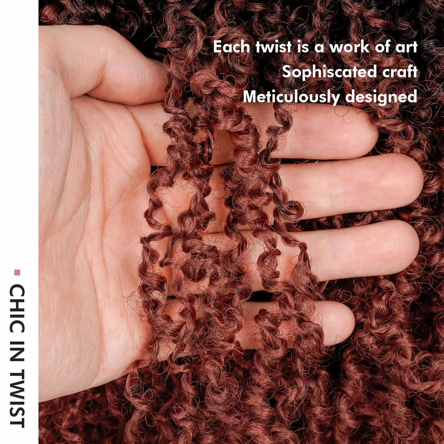 Toyotress Yanky Twist Crochet Hair - 12 Inch 8 Packs (30 Strands/Pcs) Fluffy Spring Mini Twist Short Bob Passion Twist, Ombre Ginger Pre-Looped Crochet Braids Braiding Hair (12 Inch, OT350-8P)