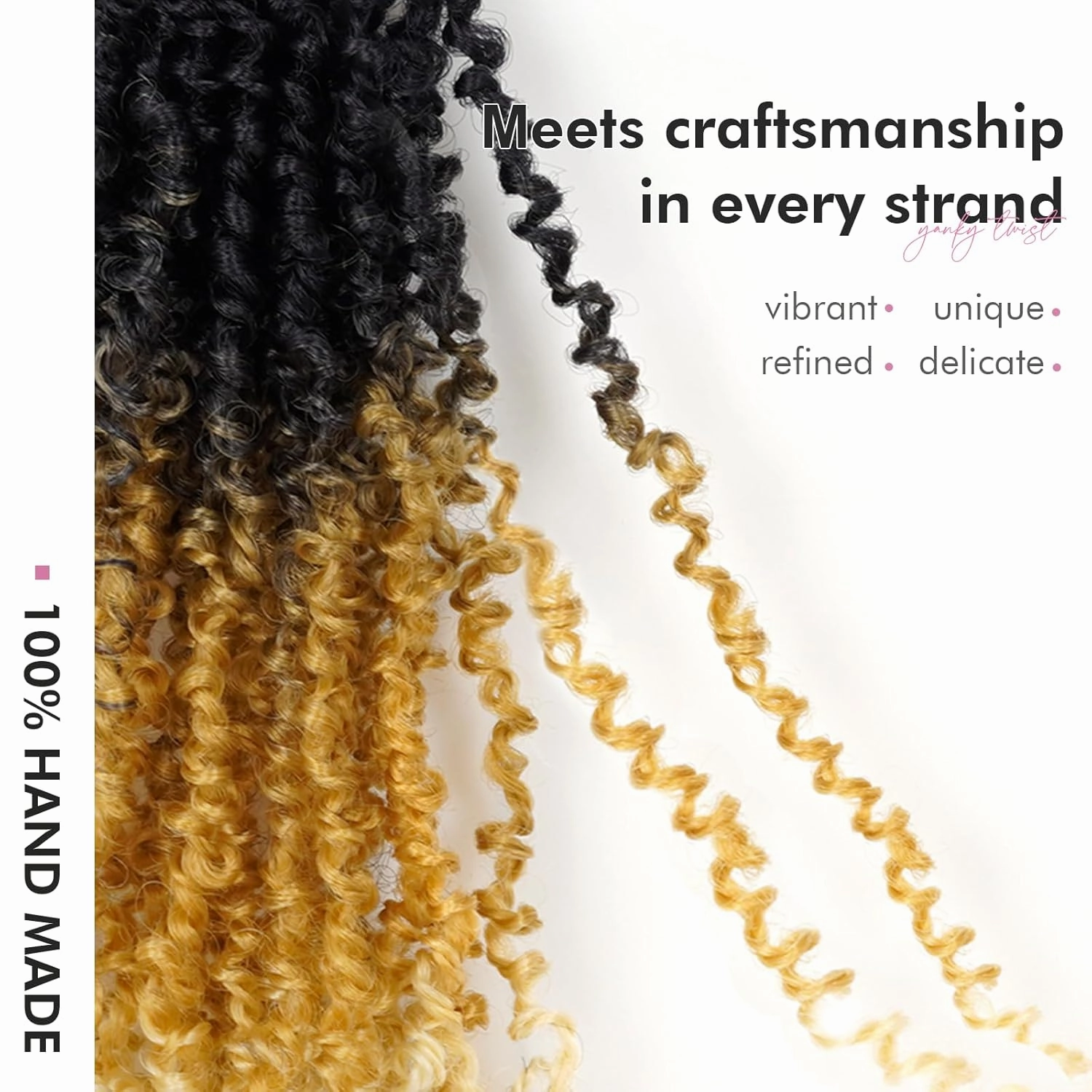 Toyotress Yanky Twist Crochet Hair - 14 Inch 8 Packs (30 Strands/Pcs) Fluffy Spring Mini Twist Passion Twist, 3 Tones Ombre Blonde Pre-Looped Crochet Braids Braiding Hair (14 Inch, OT27/613-8P)